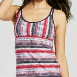 Mossimo Tankini Bikini Top Red White Blue Size XS